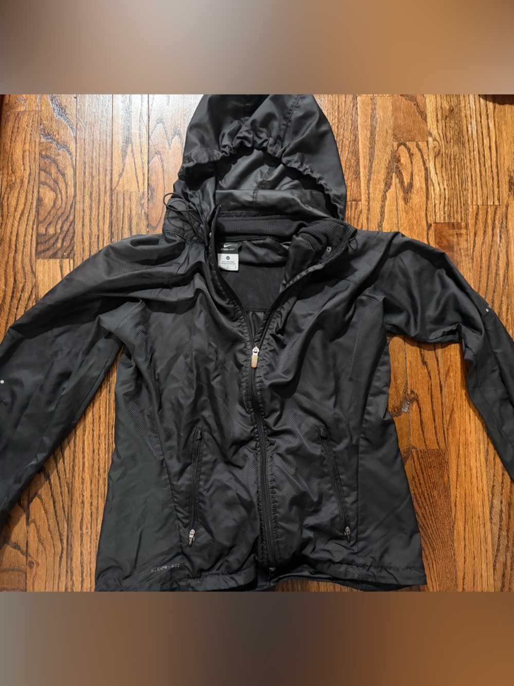 Nike Storm-FIT Running Jacket Black Full Zip Lightweight Windproof